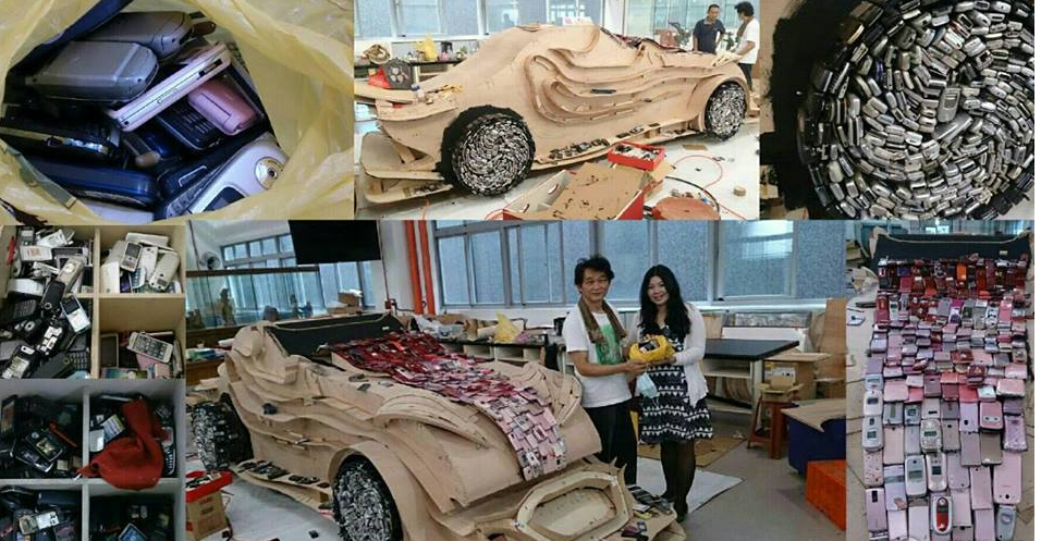 美與丑的一線之隔：臺灣藝術(shù)家用25000臺廢舊手機打造超級“跑車”-鋒巢網(wǎng)