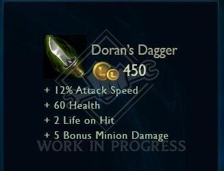 有攻速、有回血！LOL多蘭匕首曝光-鋒巢網(wǎng)