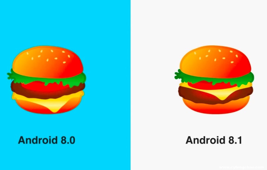汗顏！谷歌在安卓8.1更新中為爭議漢堡表情排序-鋒巢網(wǎng)