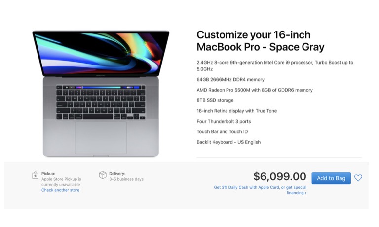 16英寸的MacBook Pro現(xiàn)在可以訂購了-鋒巢網(wǎng)