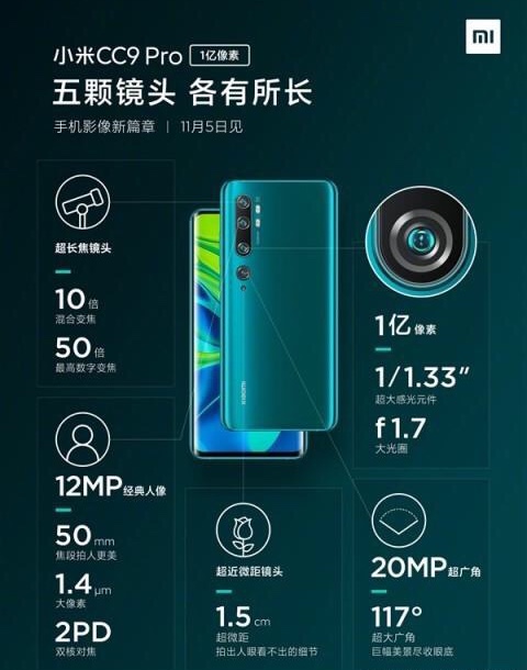 小米CC9 Pro對(duì)標(biāo)單反？一億像素還不夠-鋒巢網(wǎng)